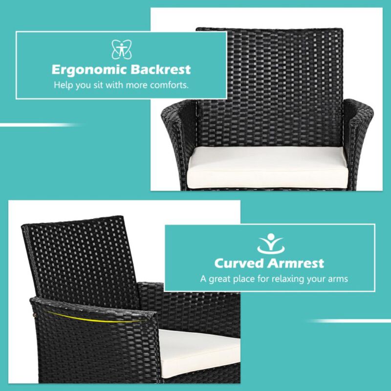 Hivvago 2 Pieces Patio Wicker Chairs with Cozy Seat Cushions