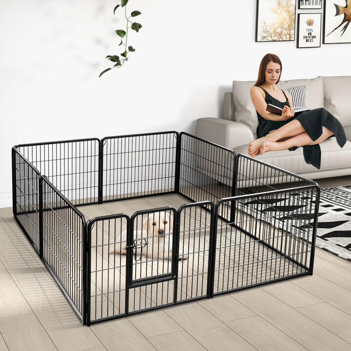8-Panel Adjustable Pet Fence for Indoor & Outdoor Use – Secure and Versatile Pet Playpen