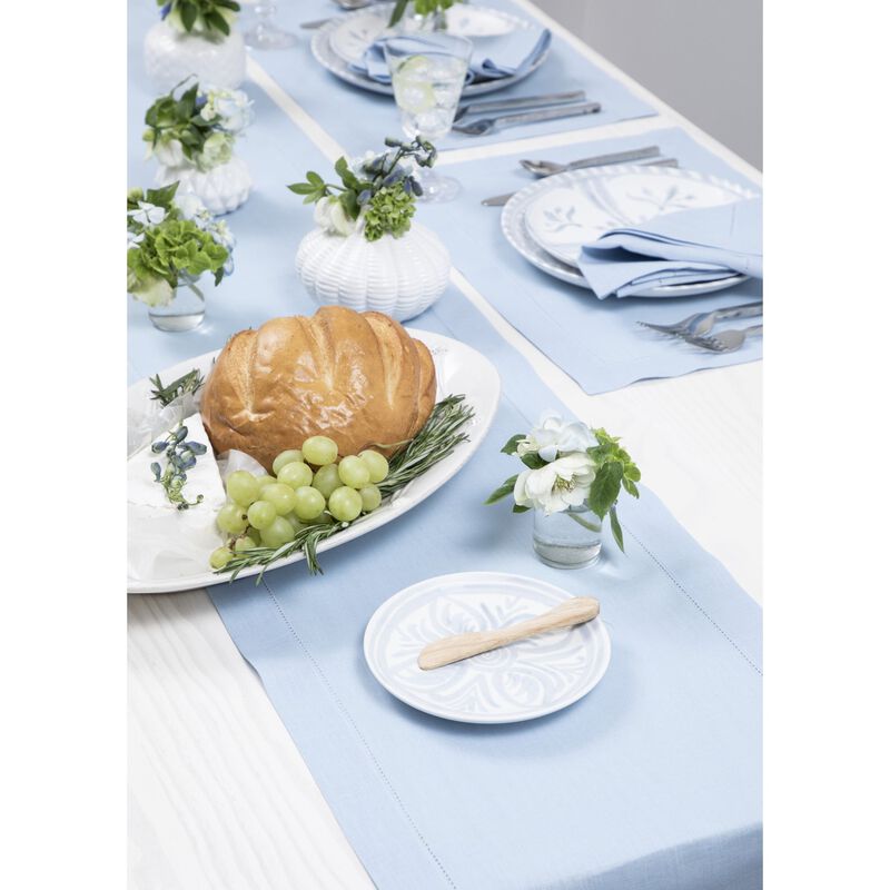 Solino Home 100% Pure Linen Table Runner | Classic Hemstitch for Thanksgiving, Christmas