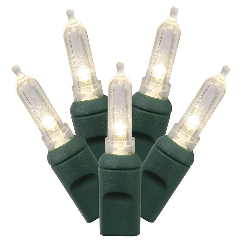 Vickerman  100Lt LED Bulb Warm White & Green Wire Italian End Connecting 4 in. x 34 ft. LED Bulb