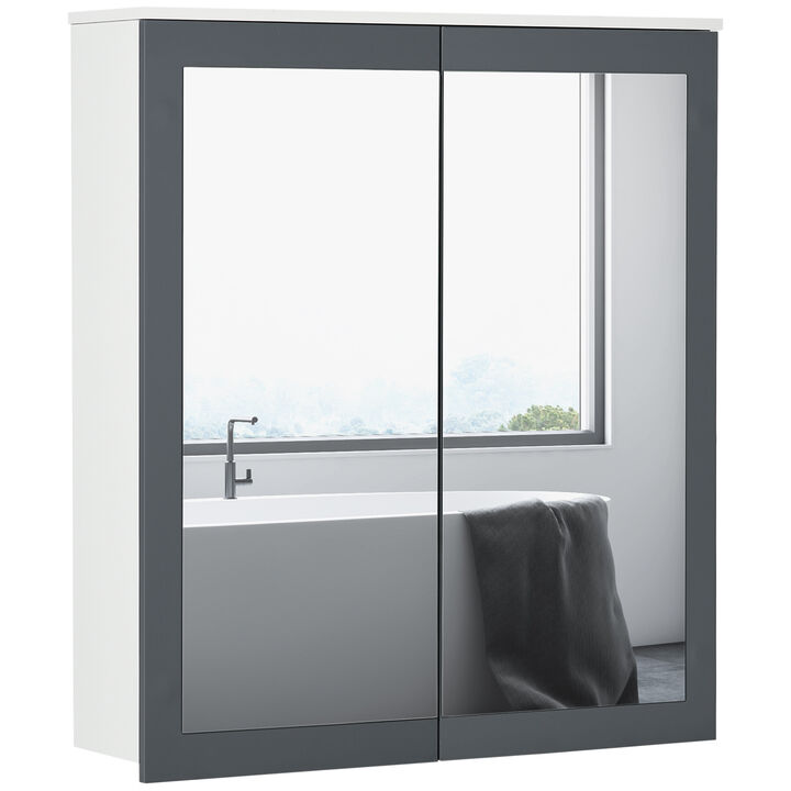 Wall Mounted Bathroom Wall Cabinet with Mirror Double Doors