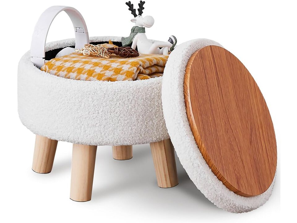Wimarsbon Modern Round Footrest with Soft Padded Seat
