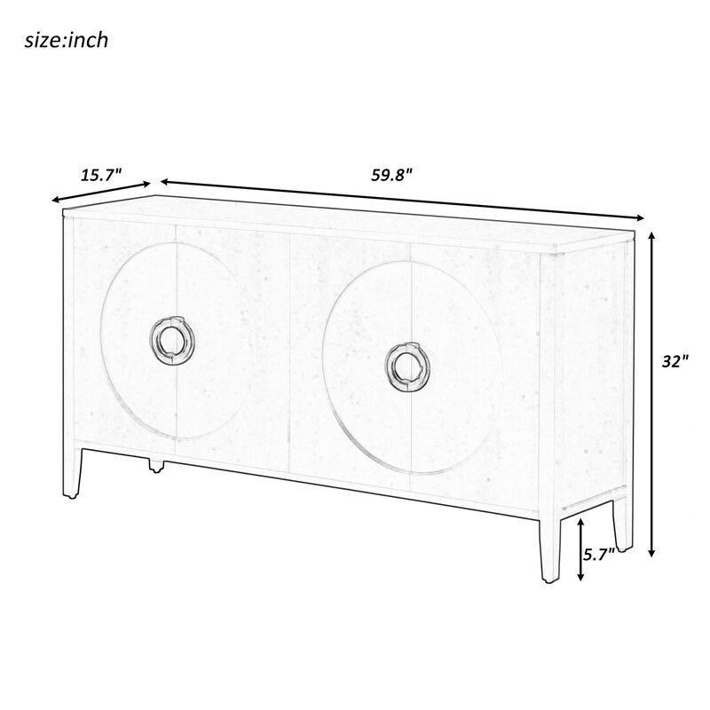 Merax Sophisticated Fir Veneer Sideboard Storage Cabinet