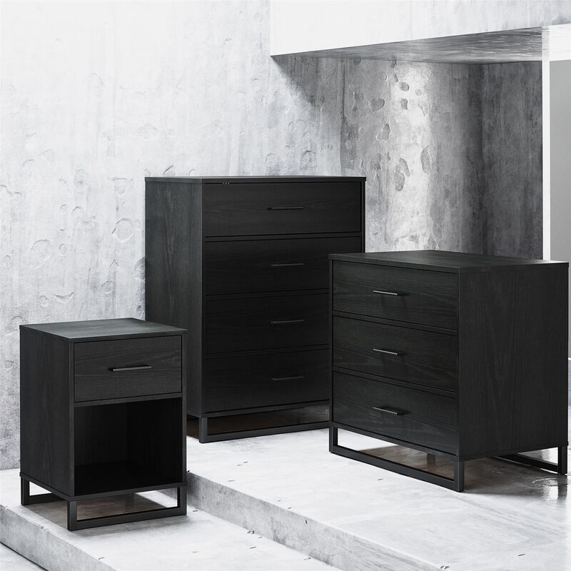 Ameriwood Home Monterey Nightstand, Black Oak