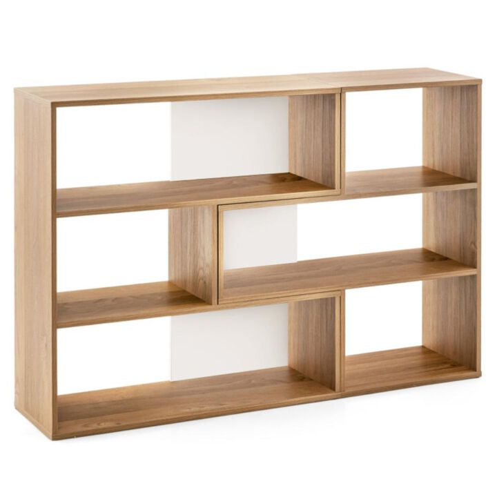 Hivvago 2-Piece Separable Bookshelf Floor Standing Corner Display Storage
