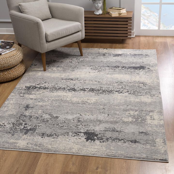 Vogue Contemporary Abstract Grey Beige Indoor Area Rug