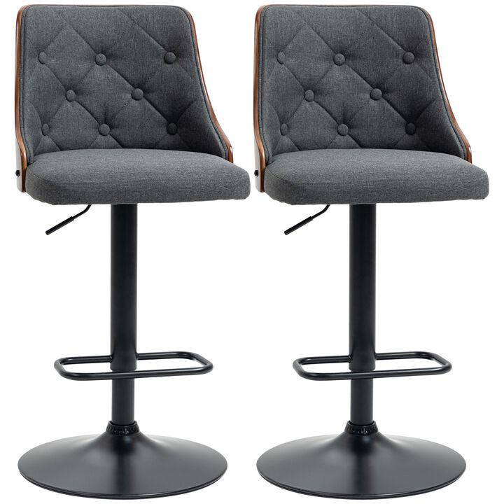 Dark Gray Bar Chairs: Counter Height Adjustable Stools Set