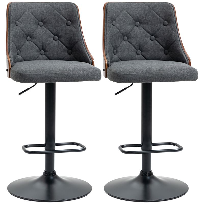 Dark Gray Bar Chairs: Counter Height Adjustable Stools Set