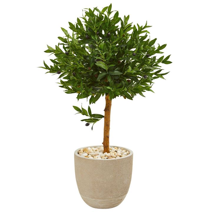 Nearly Natural 40-in Olive Artificial Tree in Planter UV (Indoor/Outdoor)