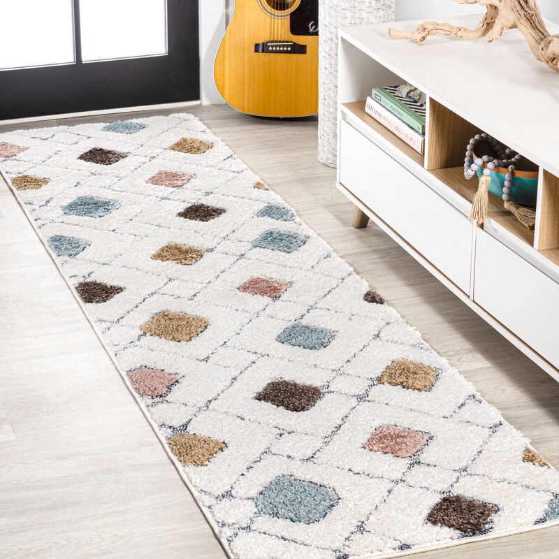 Astrid Retro Trellis High-Low Area Rug