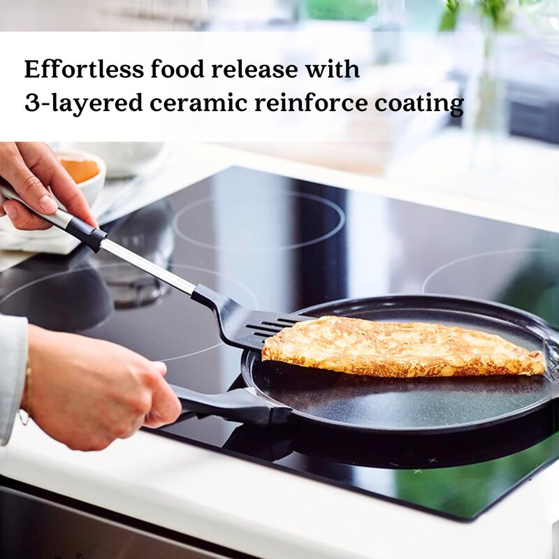 Alva Energy Ceramic Nonstick Griddle Pan 11" Flat Nonstick Cooking Pan for Crepe, Pancake & Dosa, Scratch Resistant, Stay Cool Handle, Non Toxic, Compatible with All Stovetops & Induction Safe