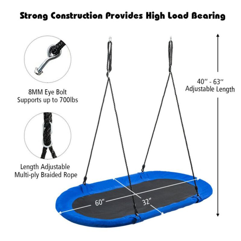 Hivvago 60 Inch Saucer Surf Outdoor Adjustable Swing Set