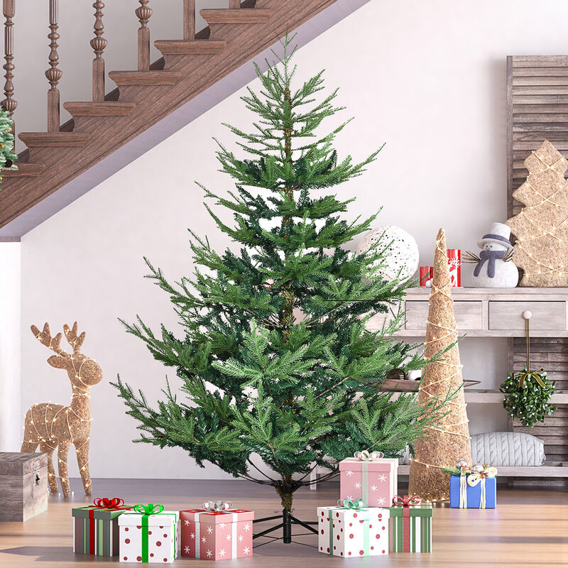 6' Artificial Christmas Tree with Realistic Branch Tips, Auto Open for Party