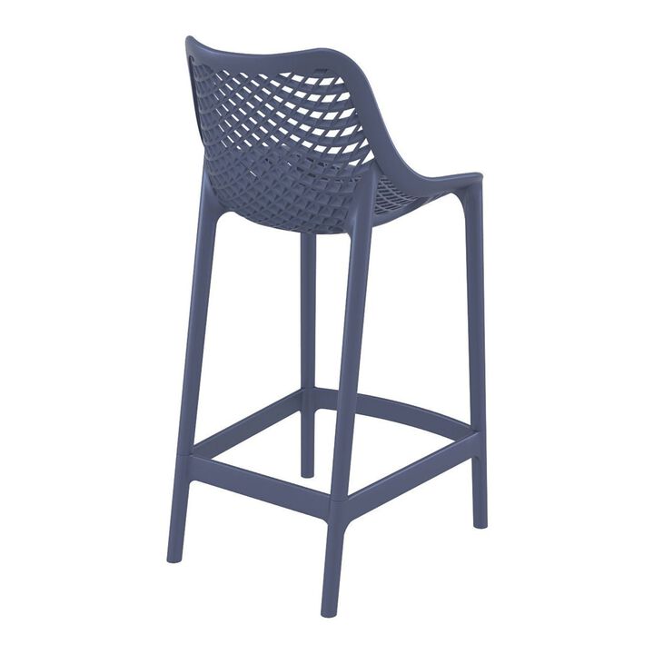 37.5" Black Solid Patio Resin Counter Stool