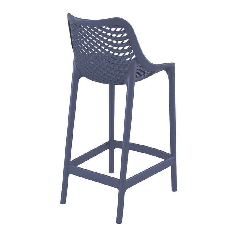 37.5" Black Solid Patio Resin Counter Stool