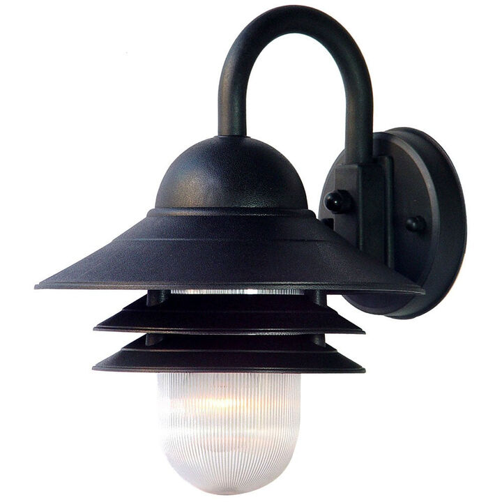 Hivvago Matte Black Three Tier Lamp Shade Outdoor Wall Light
