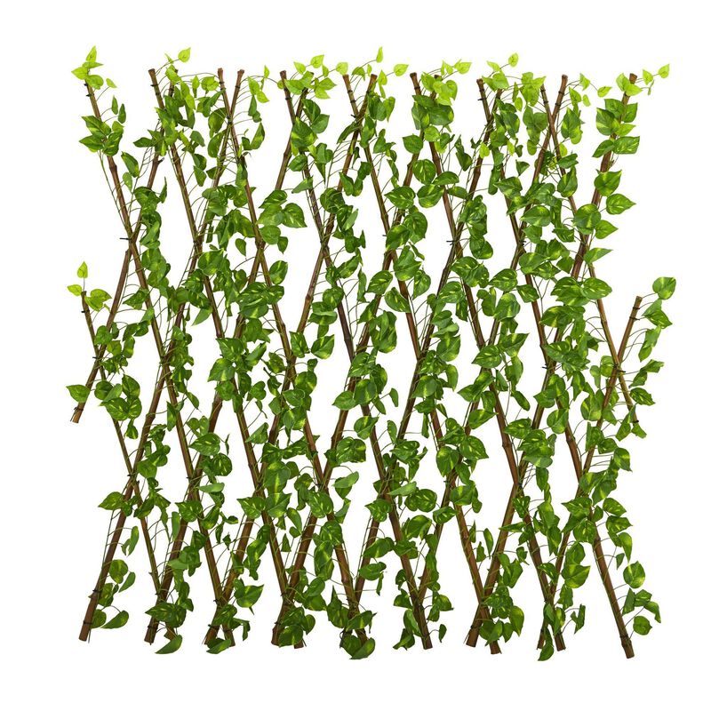 Nearly Natural 47-in Pothos Expandable Fence UV Resistant & Waterproof