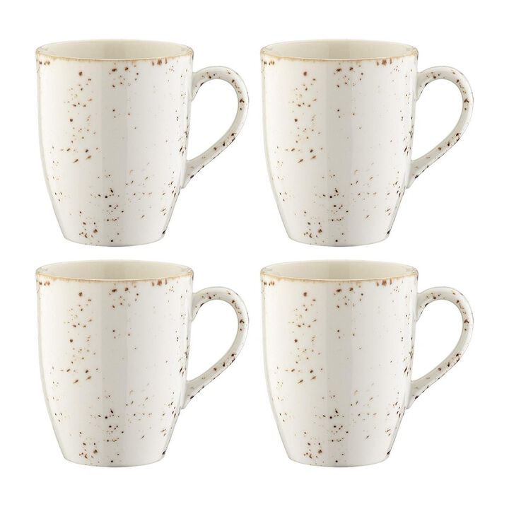 Grain dia.3.25" h:4.25" 11 oz. Round Decorated Porcelain Mug (Set of 4)