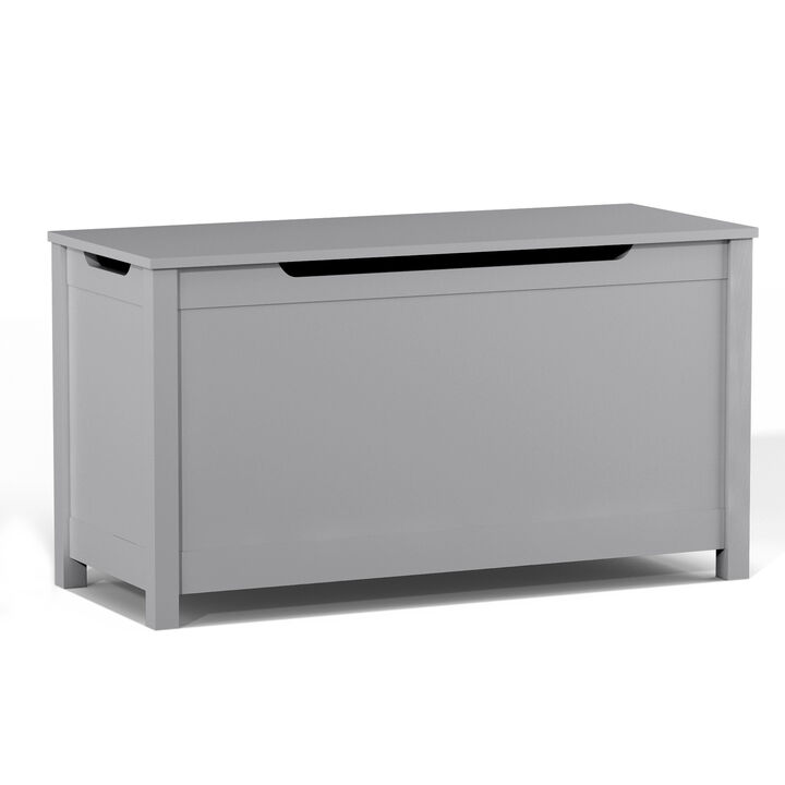 Hivvago Kids Wooden Toy Box Storage with Safety Hinged Lid for Ages 3+