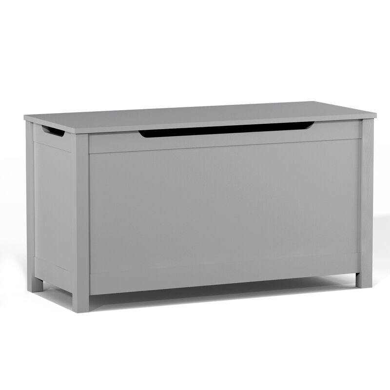 Hivvago Kids Wooden Toy Box Storage with Safety Hinged Lid for Ages 3+