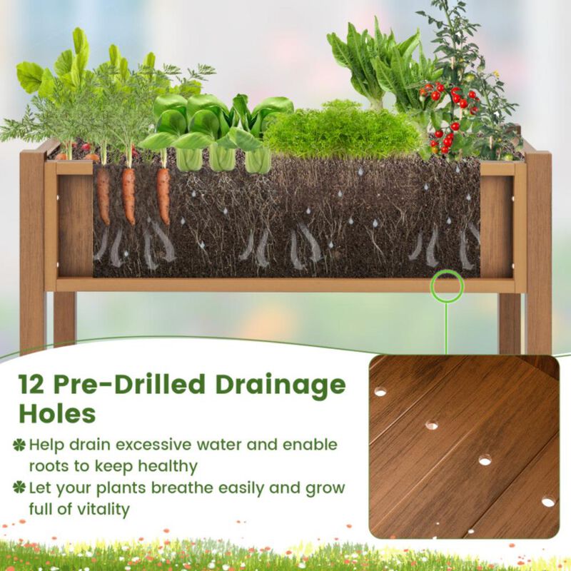 Hivvago HIPS Raised Garden Bed Poly Wood Elevated Planter Box