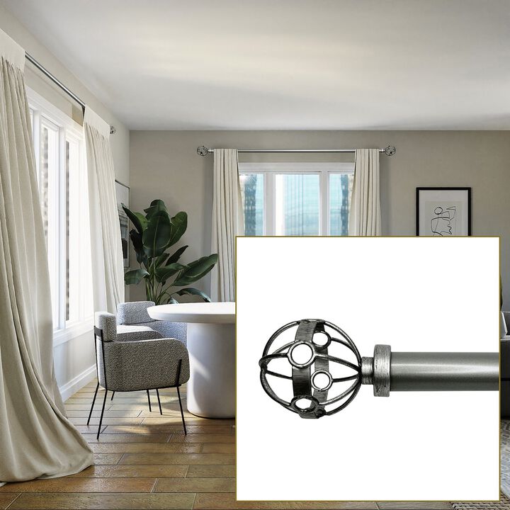 Esencial Atlas Curtain Rod Set, Adjustable Length From 72" to 144"