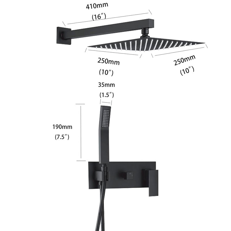 Hot Sale Matte Black Wall Mounted Bathroom Complete Shower Set