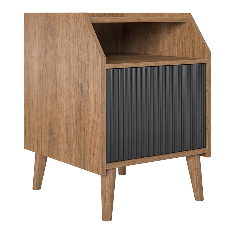 Magnolia End Table, Walnut/Black