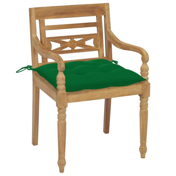 vidaXL Batavia Chairs with Cushions 8 pcs Solid Teak Wood