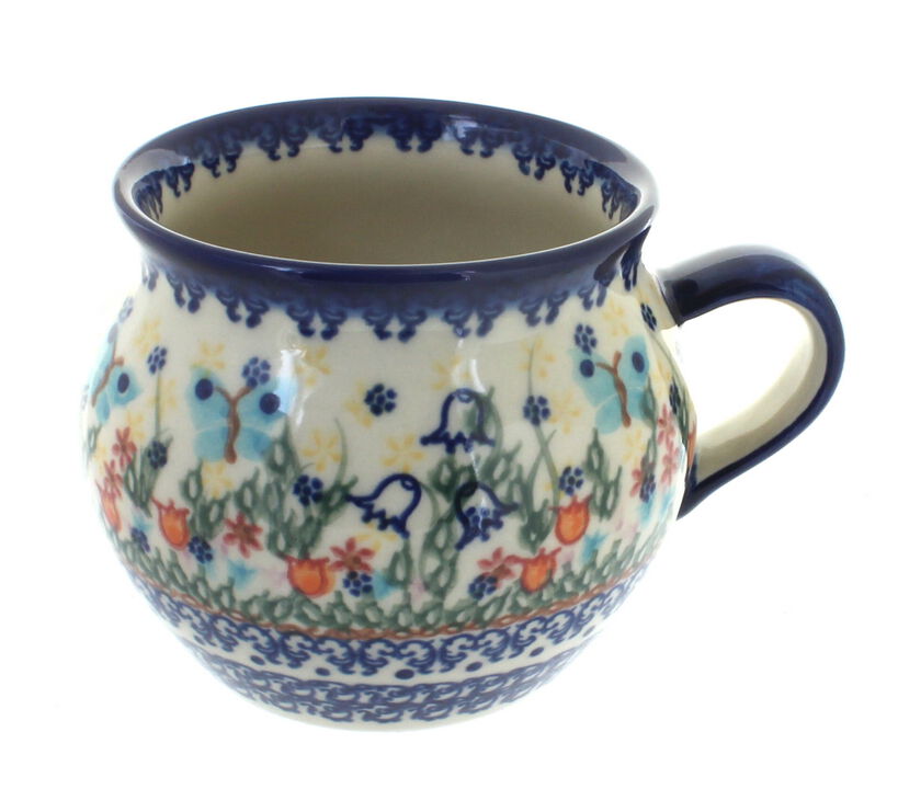 Blue Rose Polish Pottery Winter Celebration Bubble Soup Mug