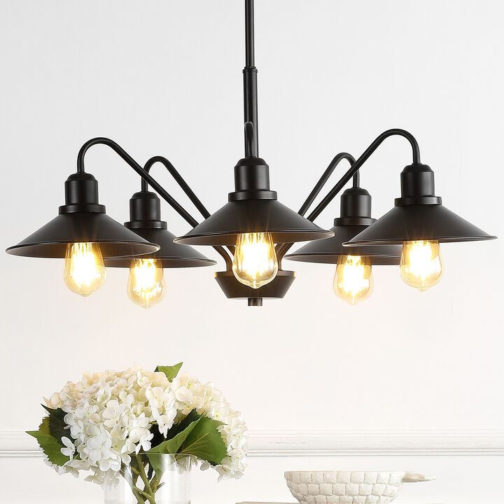 Cole 5-Light Metal Farmhouse Industrial LED Chandelier