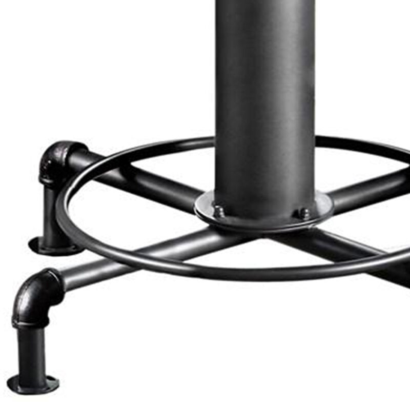 Metal Counter Height Dining Table with Fire Hydrant Inspired Base, Gray-Benzara