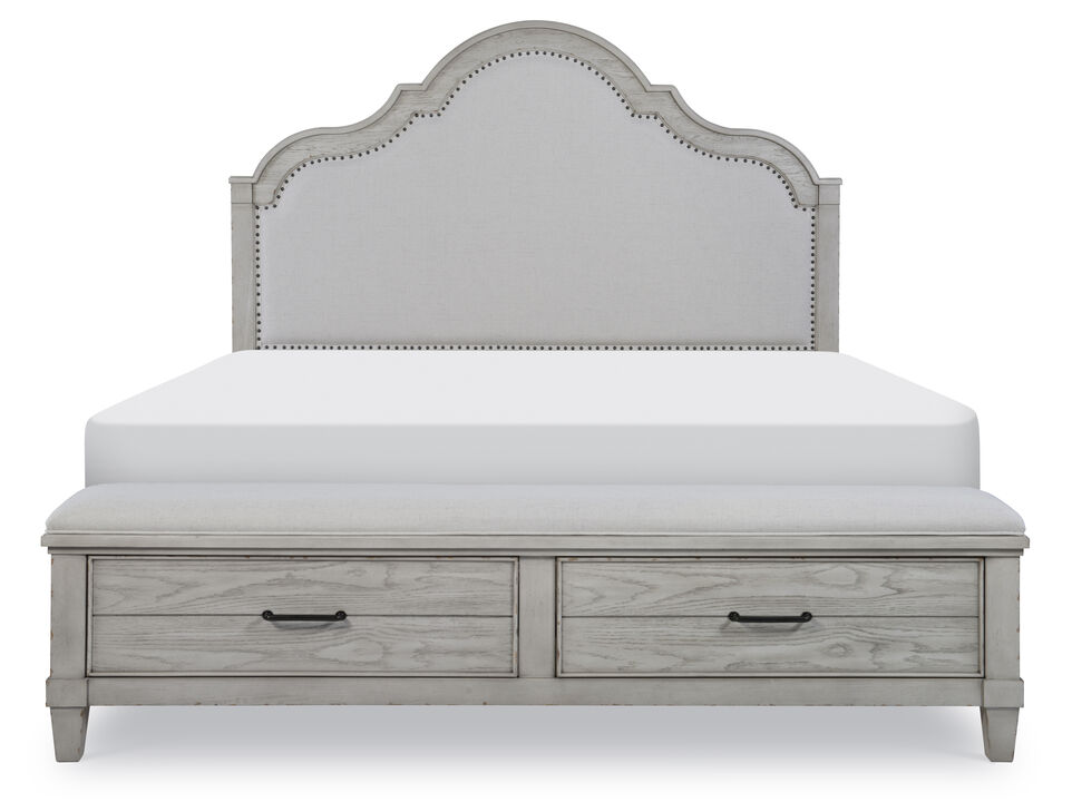 Belhaven King Upholstered Panel Bed w/Storage Footboard