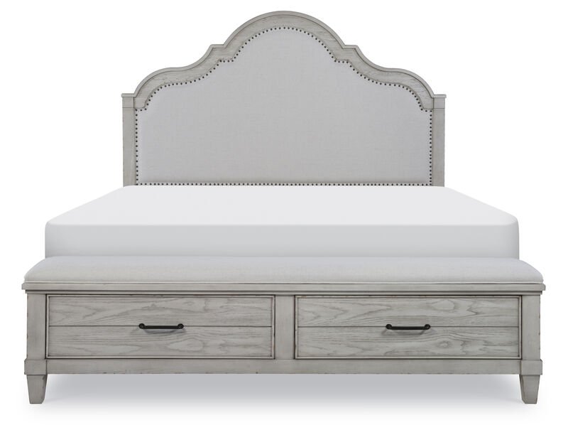 Belhaven King Upholstered Panel Bed w/Storage Footboard