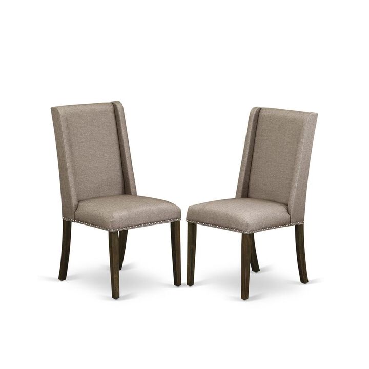 East West Furniture Dining Chair Jacobean, FLP7T16