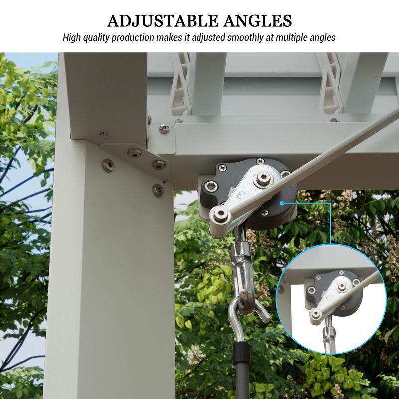 MONDAWE Outdoor Louvered Pergola 10X20FT, Aluminum Pergola with Adjustable Roof and Efficient Drainage System