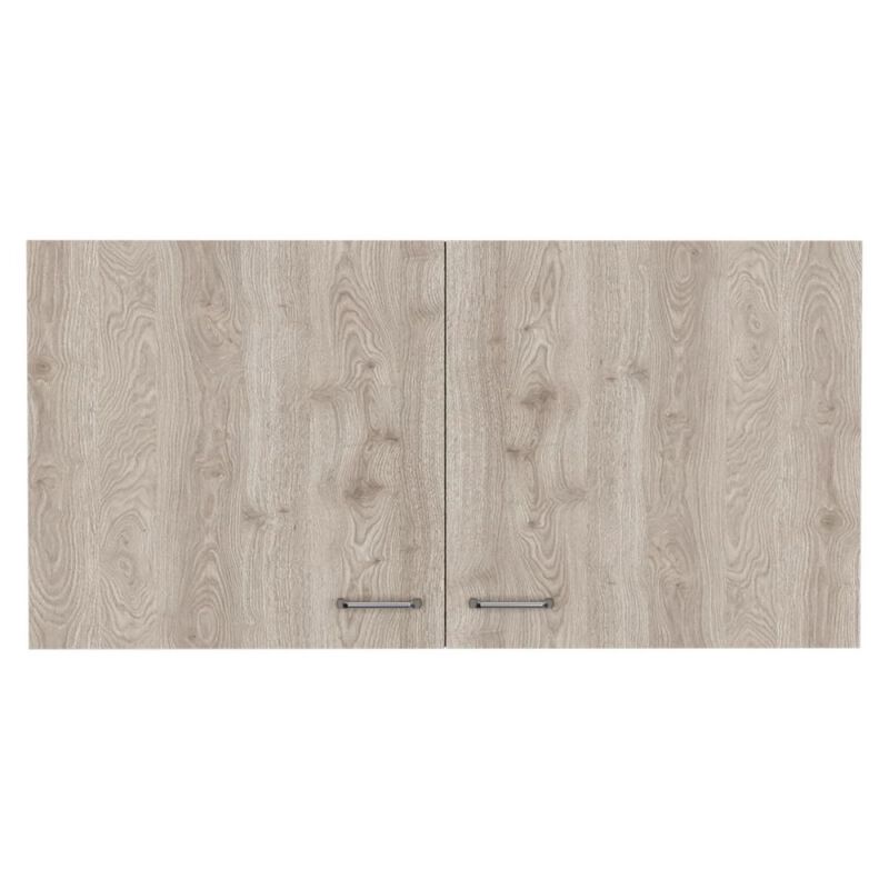 Napoles Wall Cabinet, Two Shelves, Double Door - White Light Gray