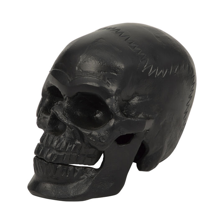 Black 6" Metal Skull Figurine