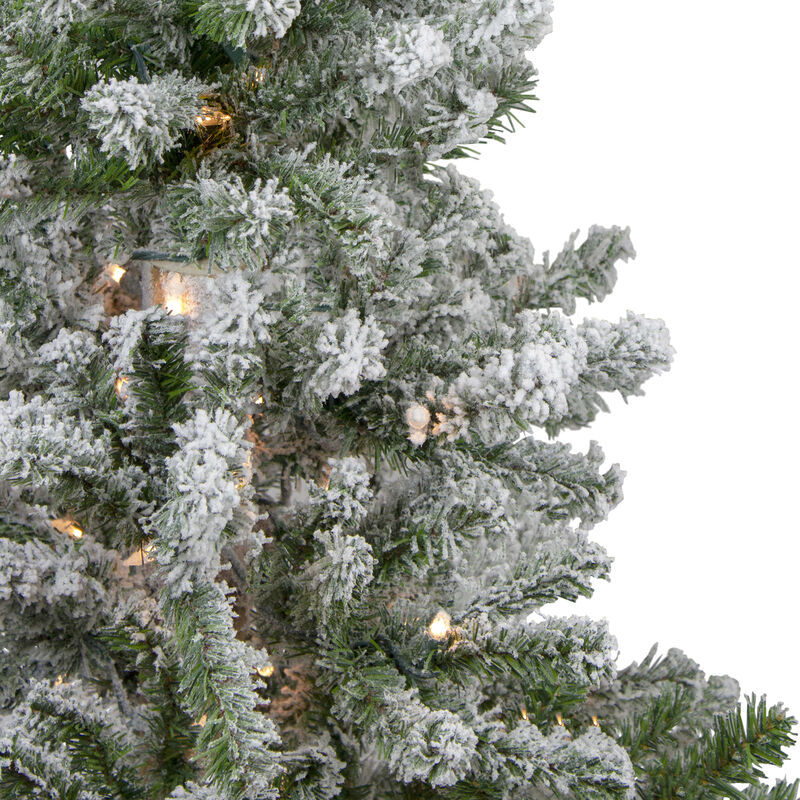3' Pre-Lit Flocked Alpine Artificial Christmas Tree - Clear Lights
