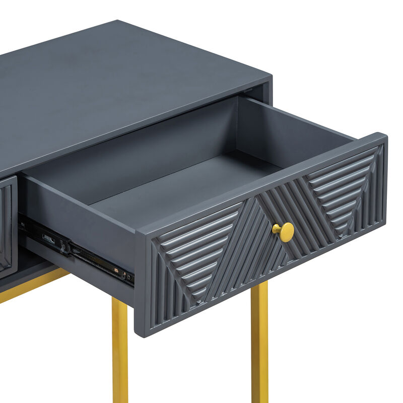 Merax Modern Sleek Console Table with 2 Drawers