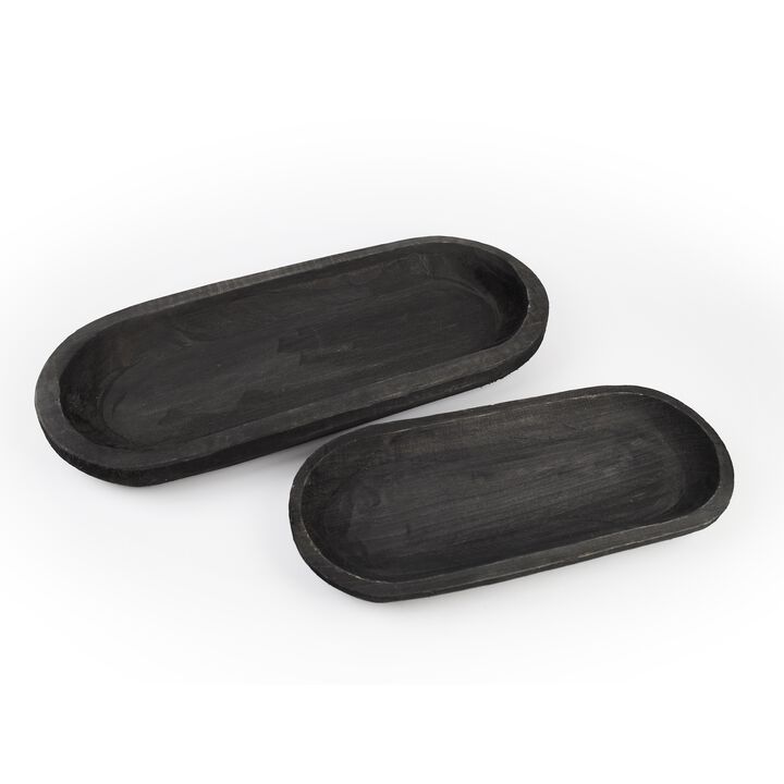 Wooden Tray Set of 2 for Stylish Tabletop and Storage