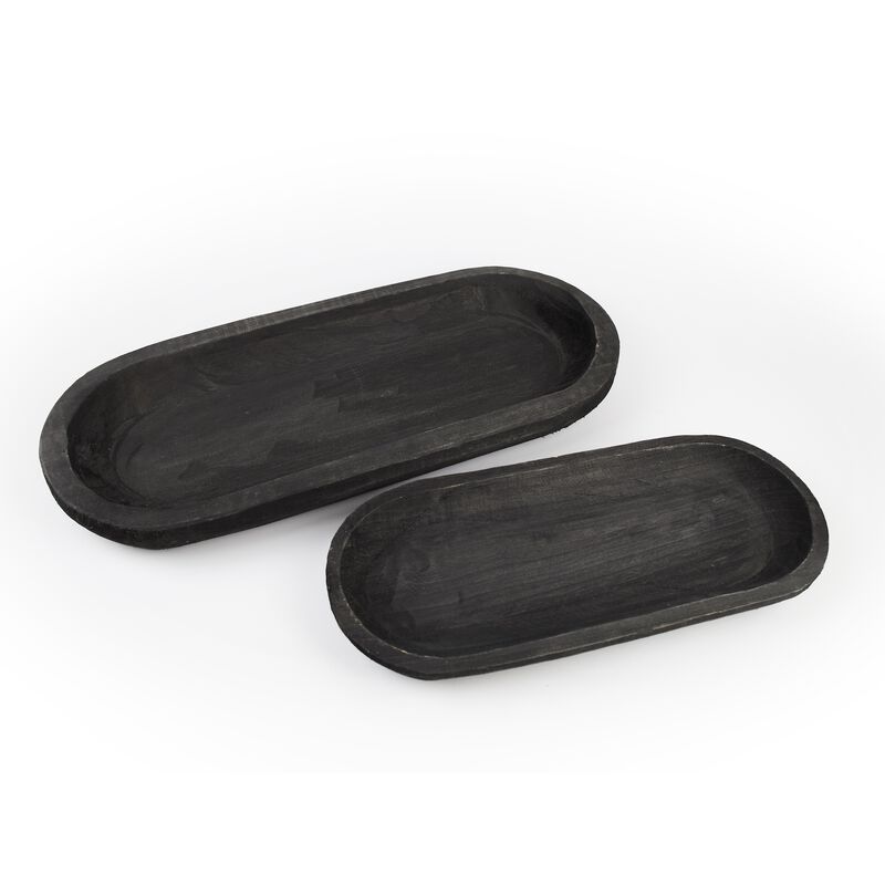 Wooden Tray Set of 2 for Stylish Tabletop and Storage