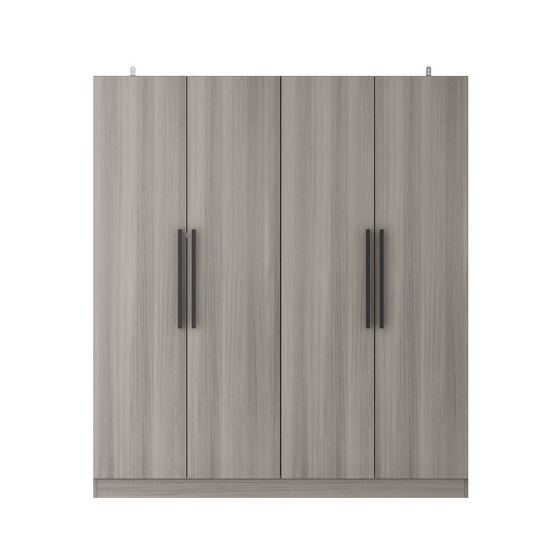FUFU&GAGA 4-Door White Wardrobe Closet with Ample Storage and Elegant Design (63" W x 19.7" D x 70.9" H ) ,White