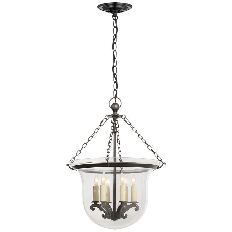 Country Medium Bell Jar Lantern in Bronze