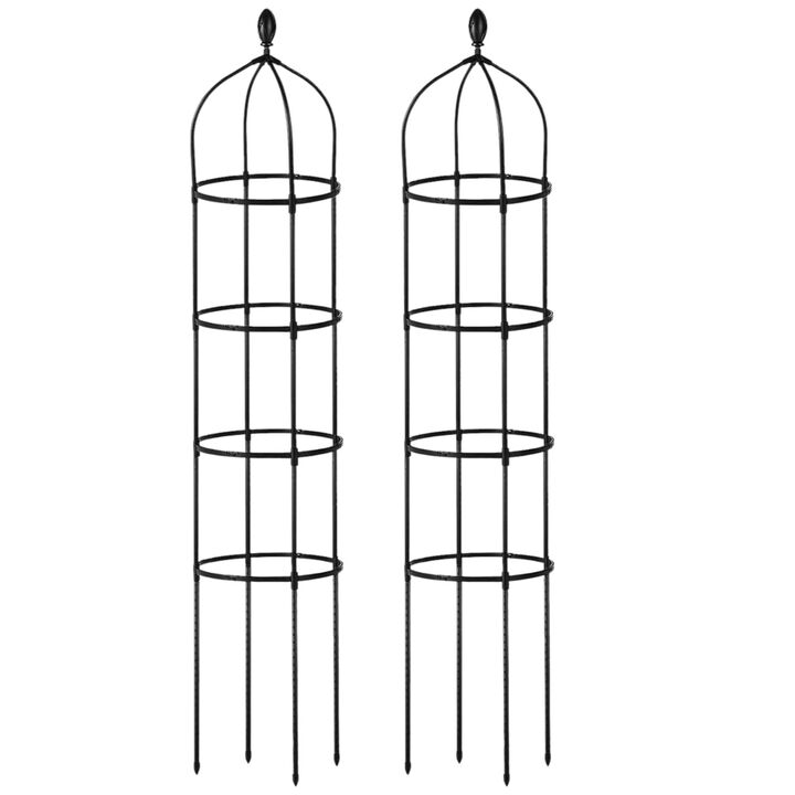 2-Pack Rustproof Garden Obelisk Trellis, Sturdy Climbing Plant Tower for Vines & Flowers