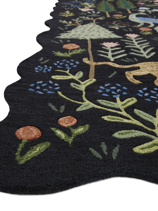 Silhouette SIH-03 Black 18" x 18" Sample Rug by Rifle Paper Co.