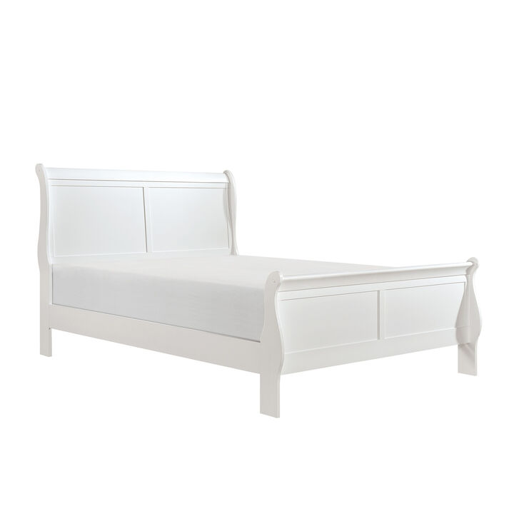 Fy Three Piece Full Size Bedroom Set, Modern Brass Metal Handles, Classic White - Benzara