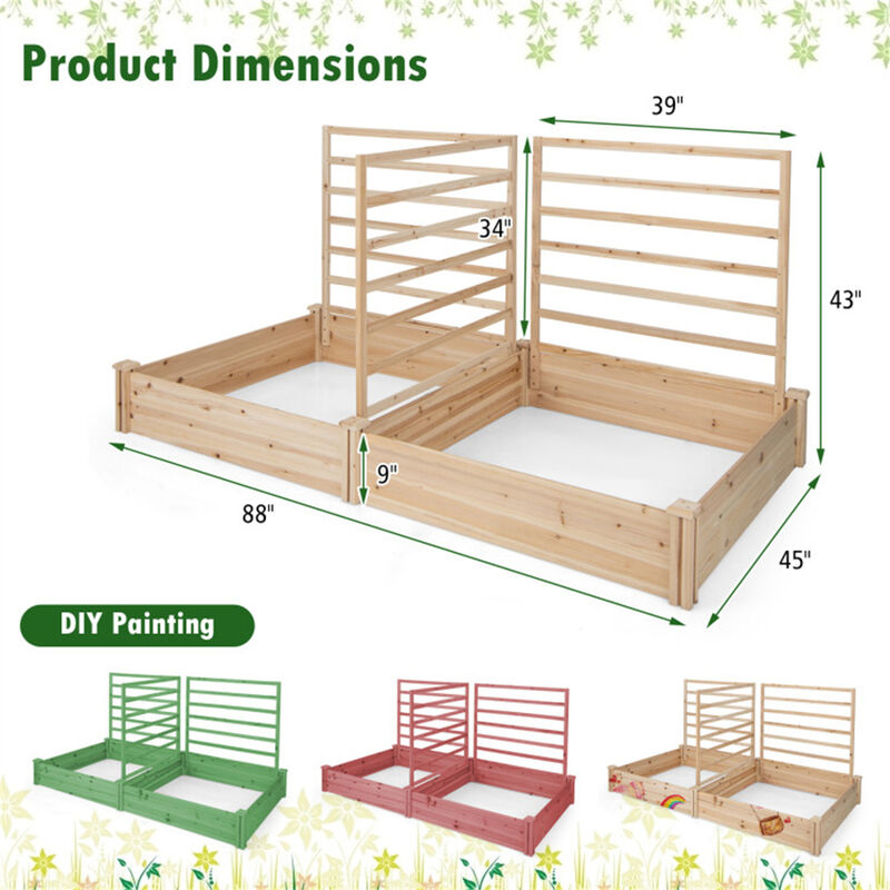 Outdoor Raised Garden Bed Planter Box for Vegetables and Flowers