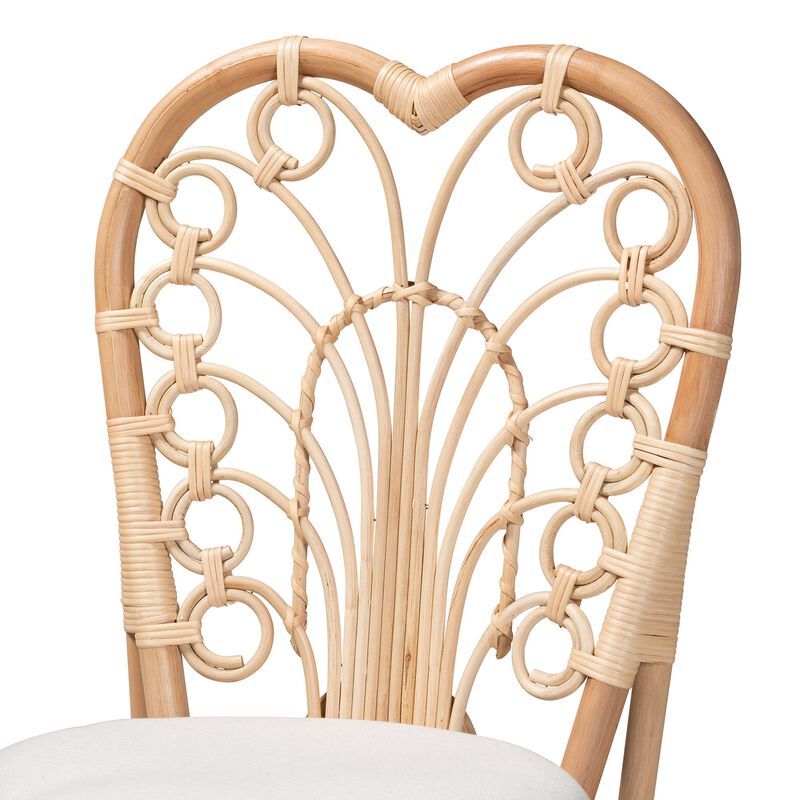 Bali & Pari Jerica Modern White Rattan Dining Chair