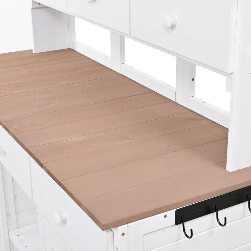 Merax Patio Garden Potting Bench Table with Hutch